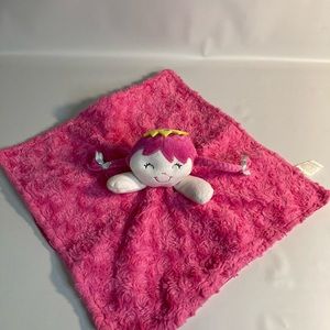 Baby Gear Security Blanket Lovey Hot Pink Baby Doll Face Swirl Satin